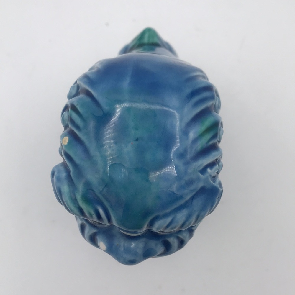 VTG Mid 20th Century Foo Dog Turquoise Glazed Porcelain Made in Japan - Picture 8 of 13